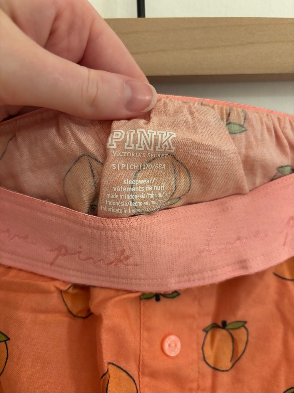 PINK peach print sleep boxer shorts - Picture 4 of 4